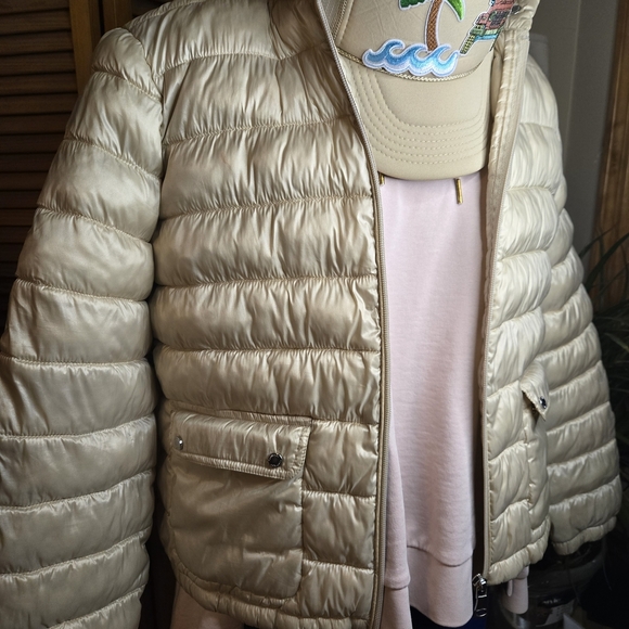 Womens Calvin Klein Off-White Puffer Winter Jacket - Picture 2 of 8